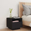 sengebord med LED-lys 40x39x37 cm sort