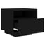 sengebord med LED-lys 40x39x37 cm sort