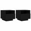 sengeborde 2 stk. med LED-lys 40x39x37 cm sort