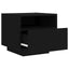 sengeborde 2 stk. med LED-lys 40x39x37 cm sort