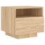 sengebord med LED-lys 40x39x37 cm sonoma-eg