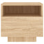 sengebord med LED-lys 40x39x37 cm sonoma-eg