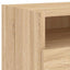 sengeborde 2 stk. med LED-lys 40x39x37 cm sonoma-eg