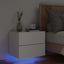 væghængt sengebord med LED-lys hvid