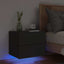væghængt sengebord med LED-lys sort