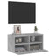 væghængt tv-bord 60x30x30 cm konstrueret træ betongrå