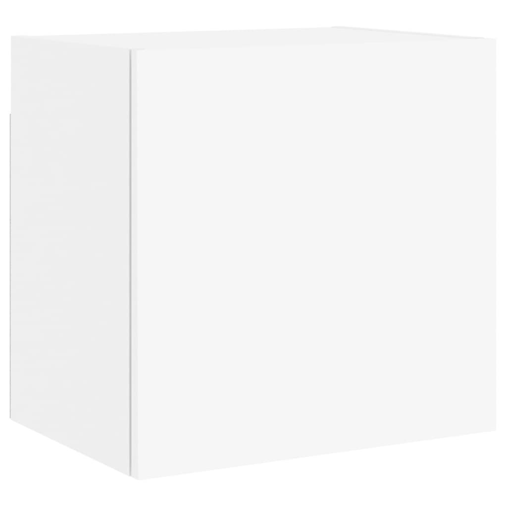 væghængt tv-bord 40,5x30x40 cm konstrueret træ hvid