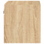væghængt tv-bord med LED-lys 30x28,5x30 cm sonoma-eg