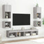 væghængt tv-bord med LED-lys 30x28,5x30 cm grå sonoma-eg
