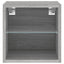 væghængte tv-borde 2 stk. med LED-lys 30x28,5x30 cm grå sonoma