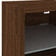 væghængte tv-borde 2 stk. med LED-lys 30x28,5x30 cm brunt eg