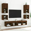 væghængte tv-borde 2 stk. med LED-lys 30x28,5x30 cm brunt eg