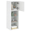 tv-bord med LED-lys 30,5x30x90 cm hvid