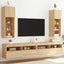 tv-borde 2 stk. med LED-lys 30,5x30x90 cm sonoma-eg