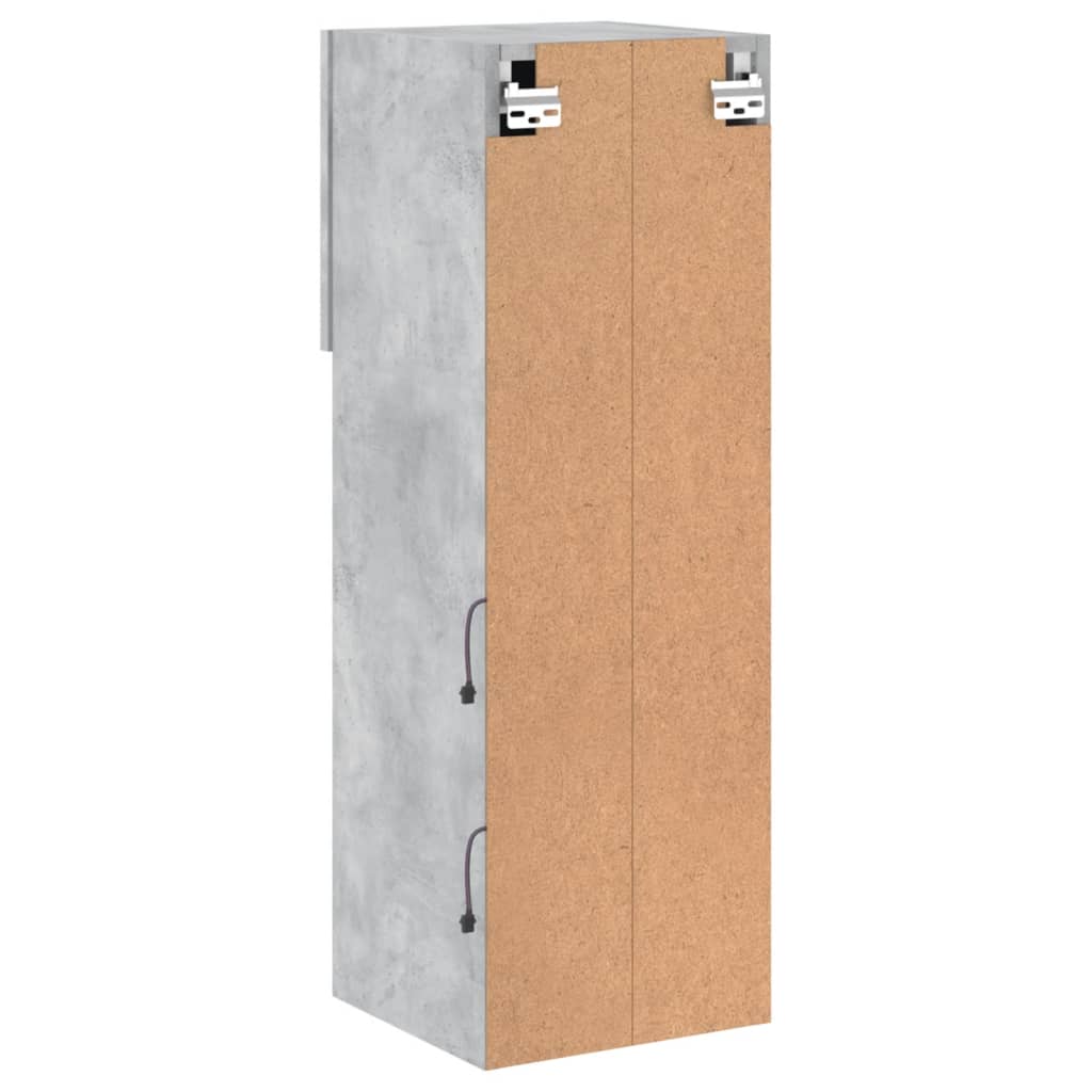 tv-borde 2 stk. med LED-lys 30,5x30x90 cm betongrå