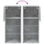 tv-bord med LED-lys 40,5x30x60 cm betongrå