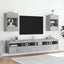væghængt tv-bord med LED-lys 40x30x60,5 cm betongrå