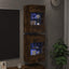 væghængte skabe til TV 2 stk. med LED-lys 40x30x60,5 cm røget eg
