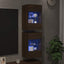 væghængte skabe til TV 2 stk. med LED-lys 40x30x60,5 cm brunt eg