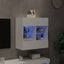 væghængt tv-bord med LED-lys 58,5x30x60,5 cm hvid