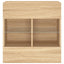 væghængt tv-bord med LED-lys 58,5x30x60,5 cm sonoma-eg