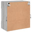 væghængt tv-bord m. LED-lys 58,5x30x60,5 cm grå sonoma-eg