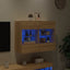 væghængt tv-bord med LED-lys 78,5x30x60,5 cm sonoma-eg