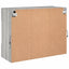 væghængt tv-bord m. LED-lys 78,5x30x60,5 cm grå sonoma-eg