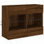 væghængt tv-bord med LED-lys 78,5x30x60,5 cm brun egetræsfarve