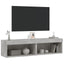 tv-borde med LED-lys 2 stk. 60x30x30 cm betongrå