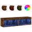tv-borde med LED-lys 2 stk. 60x30x30 cm røget egetræsfarve