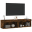 tv-borde med LED-lys 2 stk. 60x30x30 cm røget egetræsfarve