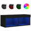 tv-bord med LED-lys 80x30x30 cm sort