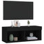 tv-bord med LED-lys 80x30x30 cm sort