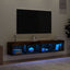 tv-borde med LED-lys 2 stk. 80x30x30 cm røget egetræsfarve
