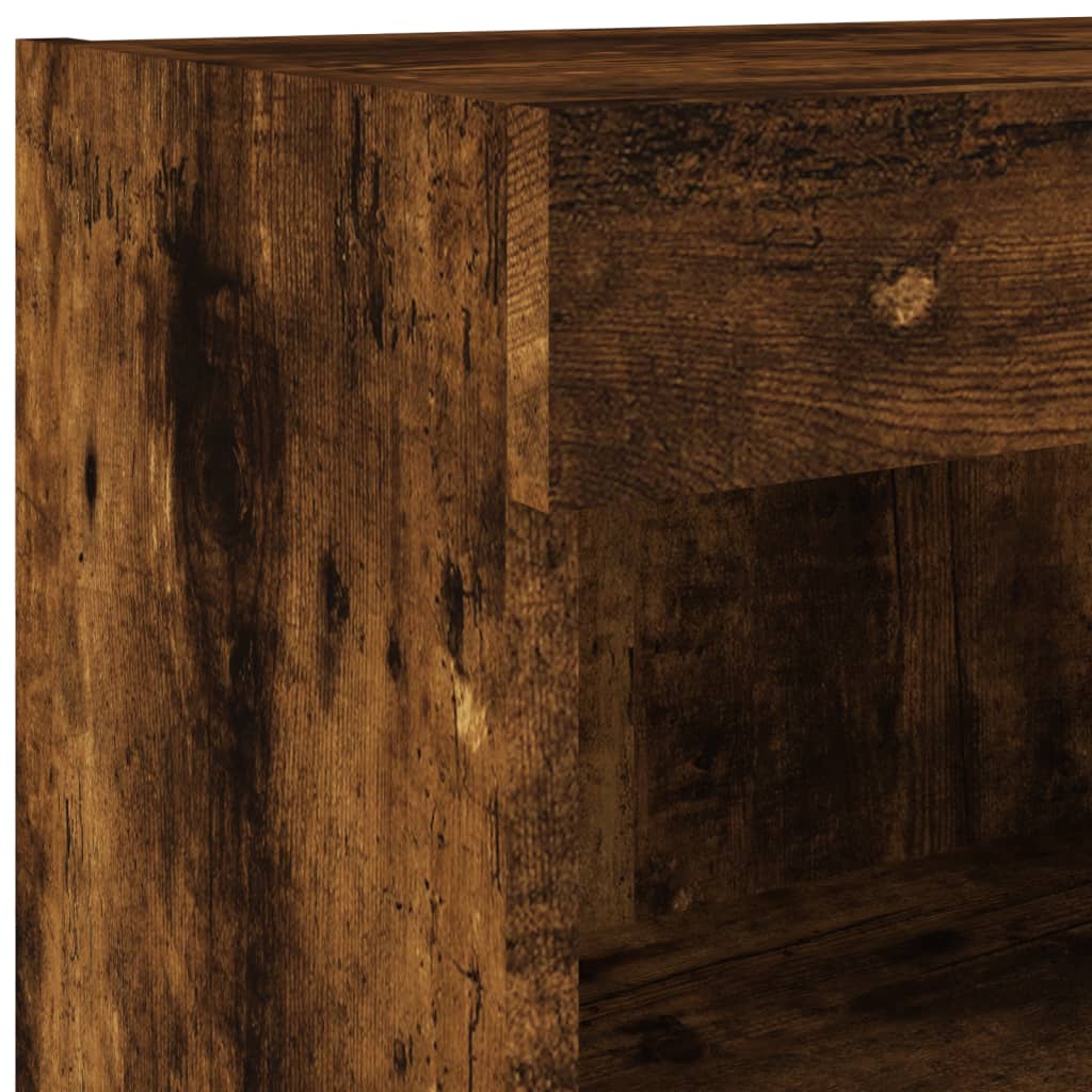 tv-borde med LED-lys 2 stk. 80x30x30 cm røget egetræsfarve