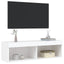 tv-bord med LED-lys 100x30x30 cm hvid