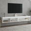 tv-borde 2 stk. med LED-lys 100x30x30 cm hvid