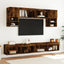 tv-bord med LED-lys 100x30x30 cm røget egetræsfarve