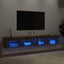 tv-borde 2 stk. med LED-lys 100x30x30 cm røget egetræsfarve