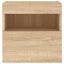 væghængt tv-bord med LED-lys 40x30x40 cm sonoma-eg