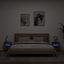 væghængte tv-borde 2 stk. med LED-lys 40x30x40 cm røget eg
