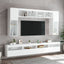 væghængte tv-borde 2 stk. med LED-lys 60x30x40 cm hvid