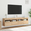 væghængte tv-borde 2 stk. med LED-lys 80x30x40 cm sonoma-eg