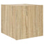 væghængt tv-bord med LED-lys 30,5x35x30 cm sonoma-eg