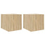 væghængte tv-borde 2 stk. med LED-lys 30,5x35x30 cm sonoma-eg