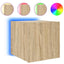 væghængte tv-borde 2 stk. med LED-lys 30,5x35x30 cm sonoma-eg