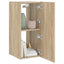 væghængt tv-bord med LED-lys 30,5x35x70 cm sonoma-eg
