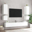 væghængte tv-borde 2 stk. med LED-lys 40,5x35x40 cm hvid