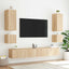 væghængt tv-bord med LED-lys 40,5x35x40 cm sonoma-eg